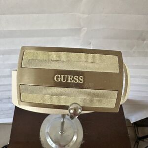 GUESS Men’s White Belt Size 30 Faux Leather Casual Fashion Accessory
